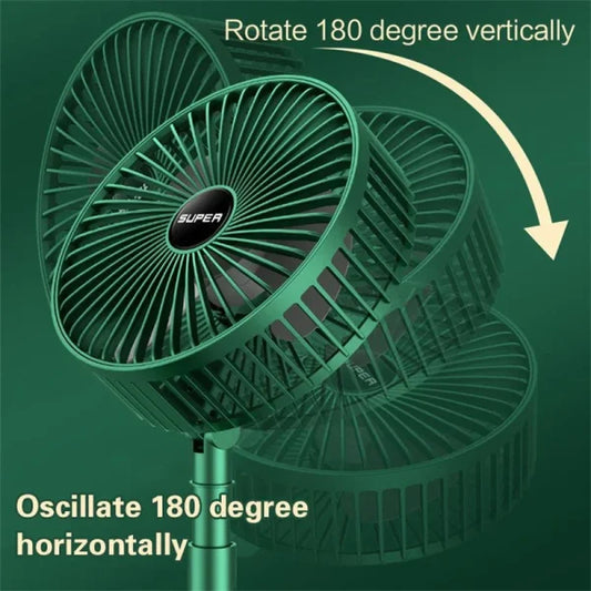Rechargeable Telescopic Folding Table Fan (3 Speed)