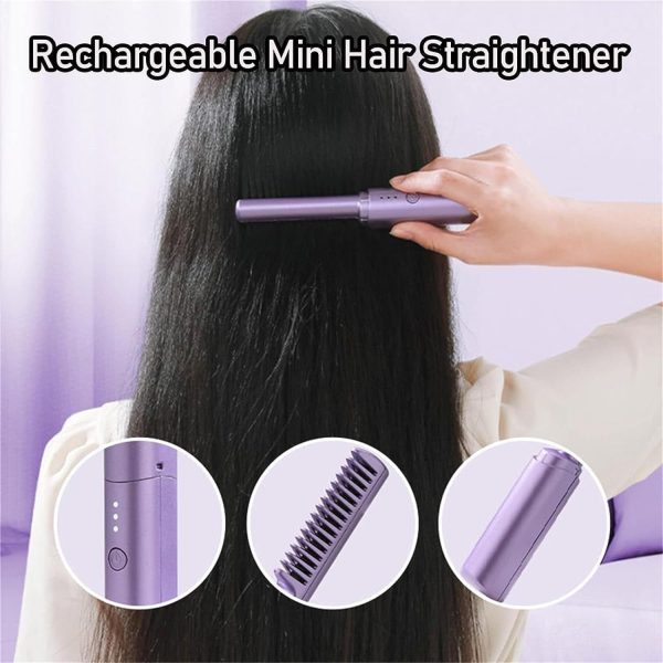 2-in-1 Hair Styling Brush, Straightener, Curler Comb